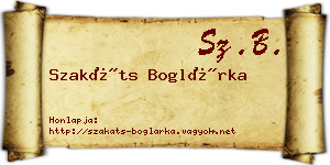 Szakáts Boglárka névjegykártya